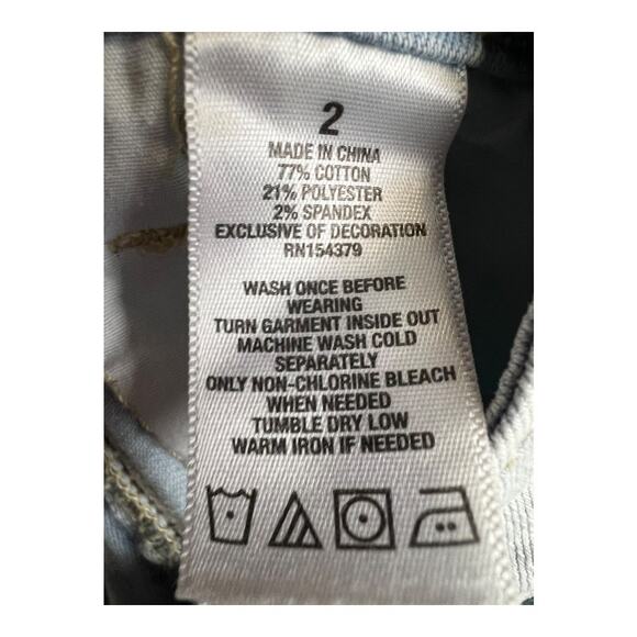 Aeropostale Midi High Waisted Jean Shorts Cotton Neutral Basic Casual Preppy 2 - Picture 4 of 5